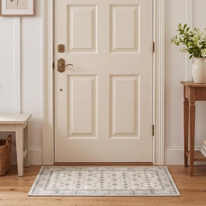 image:imageLaura Ashley Washable Printed Velvet Rug Eden 6 x 9 Rug Area Lt Grey MultiEmberlee Sage