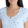 image:imageLaura Ashley Womens Nightgown Ribbed Knit Short Sleeve Henley SleepshirtBlue Floral