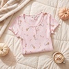 image:imageLaura Ashley Womens Nightgown Ribbed Knit Short Sleeve Henley SleepshirtPink Ghost