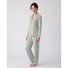 image:imageLaura Ashley Womens Plush Knit Pajamas 2 Piece Ultra Soft Brushed Long Sleeve Button Down Top and Pants Sleepwear SetEmerald Damask