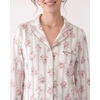 image:imageLaura Ashley Womens Plush Knit Pajamas 2 Piece Ultra Soft Brushed Long Sleeve Button Down Top and Pants Sleepwear SetRose Stripe