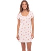 image:imageLaura Ashley Womens Nightgown Ribbed Knit Short Sleeve Henley SleepshirtPink Pumpkin Bow