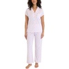 image:imageLaura Ashley Womens Pajamas 2 Piece Cotton Blend Notch Collar Button Down PJ SetPink Bouquet