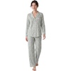 image:imageLaura Ashley Womens Plush Knit Pajamas 2 Piece Ultra Soft Brushed Long Sleeve Button Down Top and Pants Sleepwear SetEmerald Damask